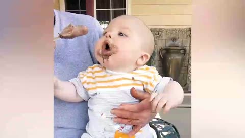 Funny video. Happy baby cute ness kids love mom dad