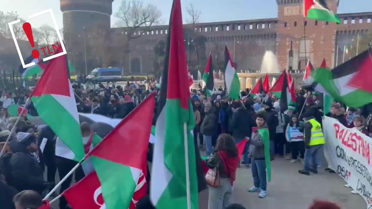 Manifestación pro Palestina en Milán