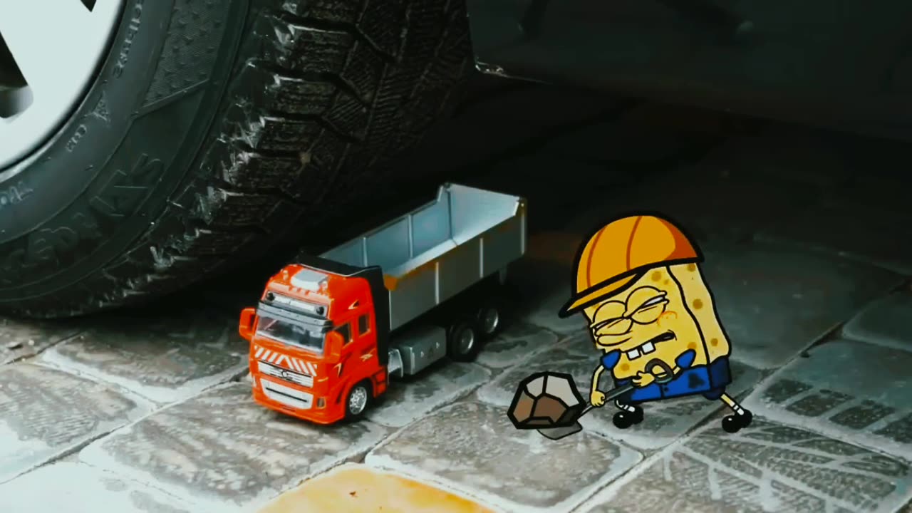 Helpp !! Car Crushing Police Spongebob vs Police Truck 🚛 Crushing Crunchy & soft Things by Car