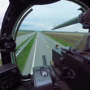 Ukrainian Attack Helicopters Using the Highway