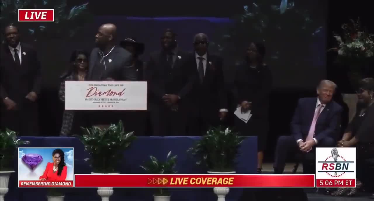 During Lynette Diamond brother's eulogy: “President Trump is OUR President!”