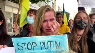 'Stop Putin': protesters around the world express fears