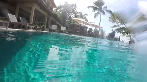 Hotel Pool Jumps Fun - Seychelles Holidays