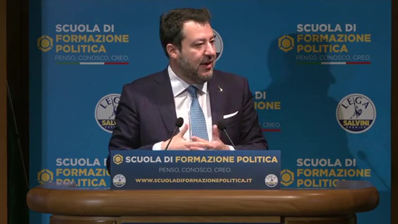 🔴 Ministro Matteo Salvini all’ottava edizione della Scuola di Formazione Politica della Lega.