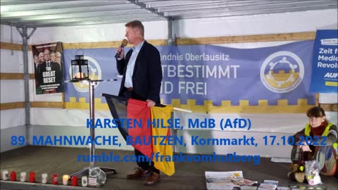 KARSTEN HILSE, MdB, AfD - BAUTZEN, Kornmarkt, 17 10 2022, 89. MAHNWACHE, Bürgermikrofon