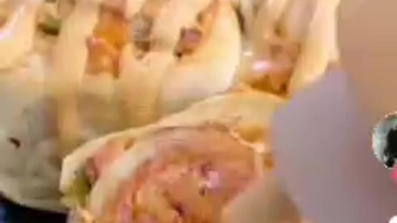 Very tasty spicy chicken roll cuts baked nicely then sprinkle mayonese on it