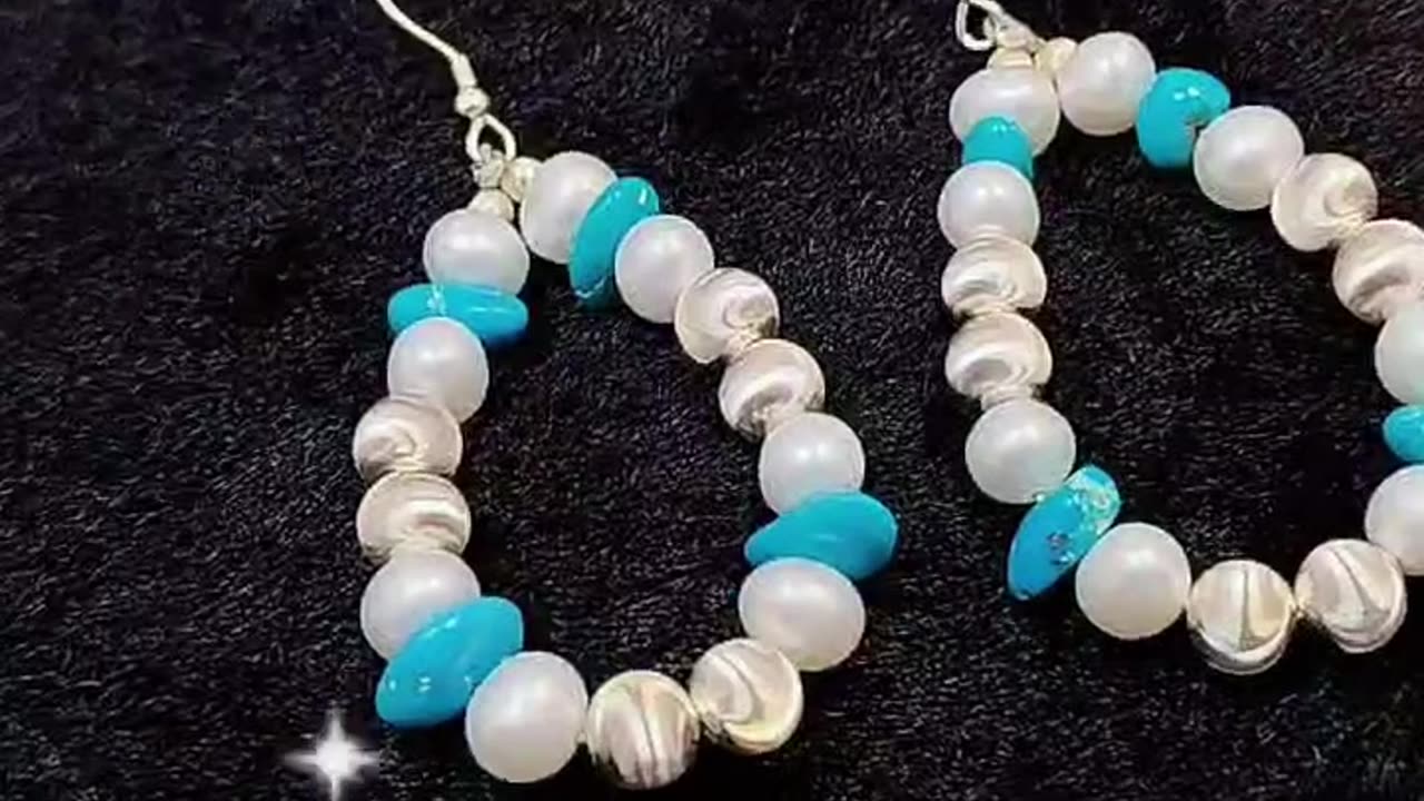 GN-20241202-03 High quality pearl earrings Turquoise with S925 silver Delicate bracelet Jewelry