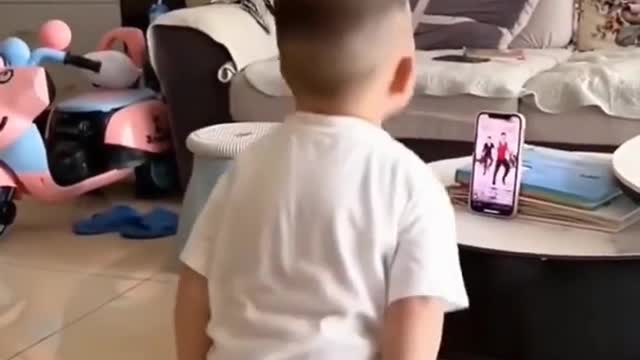 Funny baby dancing on tiktok