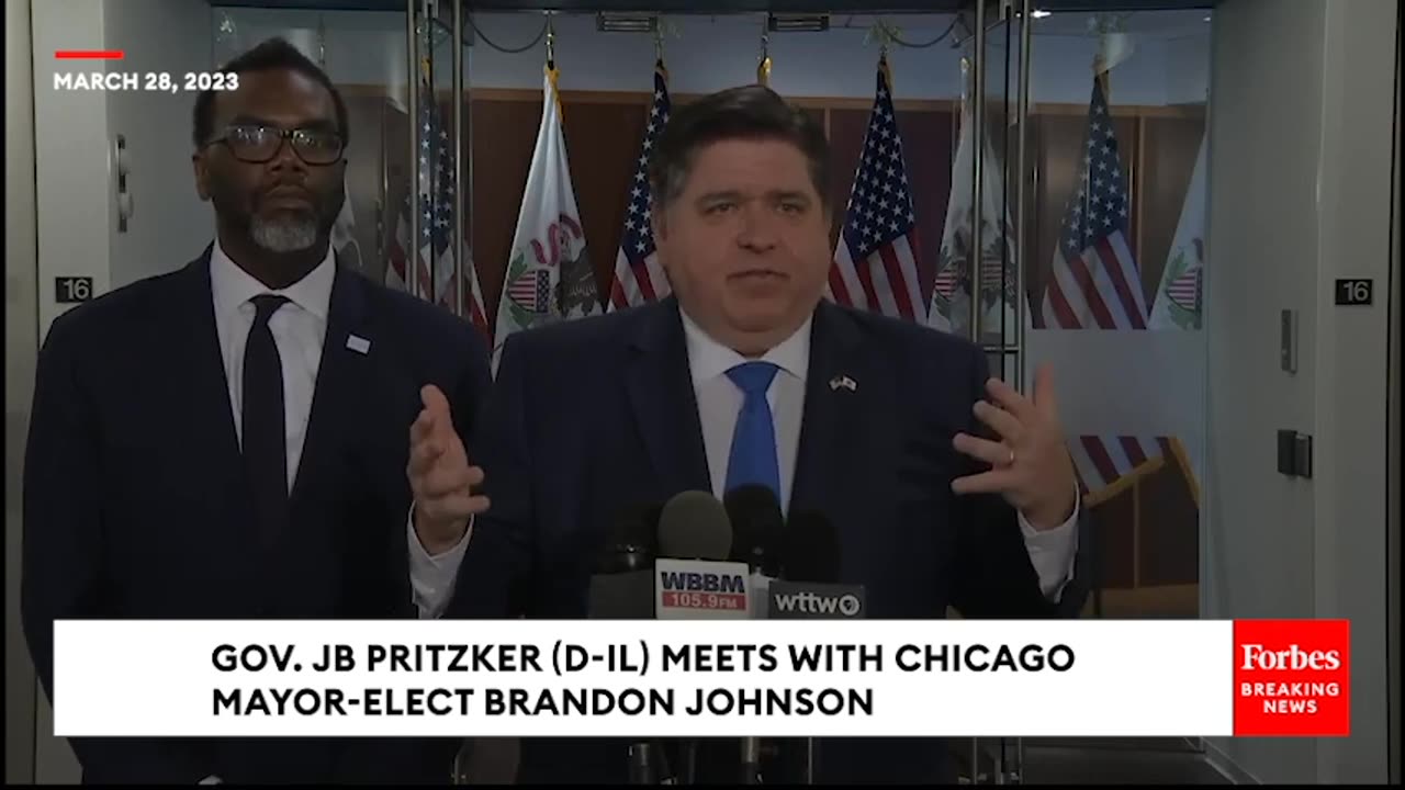 JUST IN- Illinois Gov. JB Pritzker Meets With Chicago Mayor-Elect Brandon Johnson