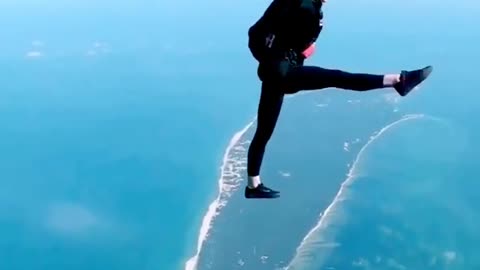 Super dance move while skydiving