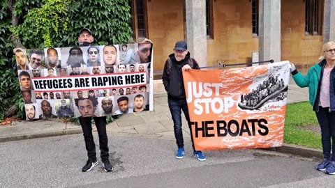 We are outside Lincoln Crown Court for the hearing of the illegal boat migrant accused of rape
