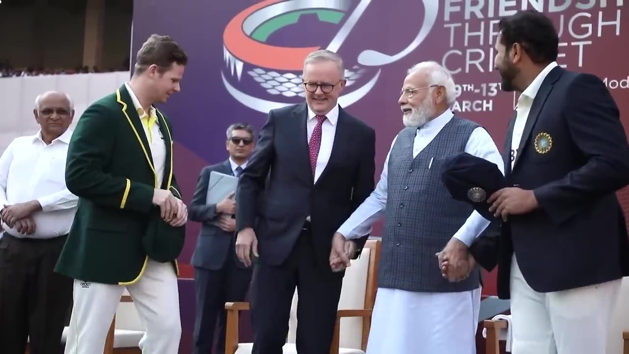 Historic day at Narendra Modi Stadium! PM Modi and PM Albanese watch #IndvsAus Test match