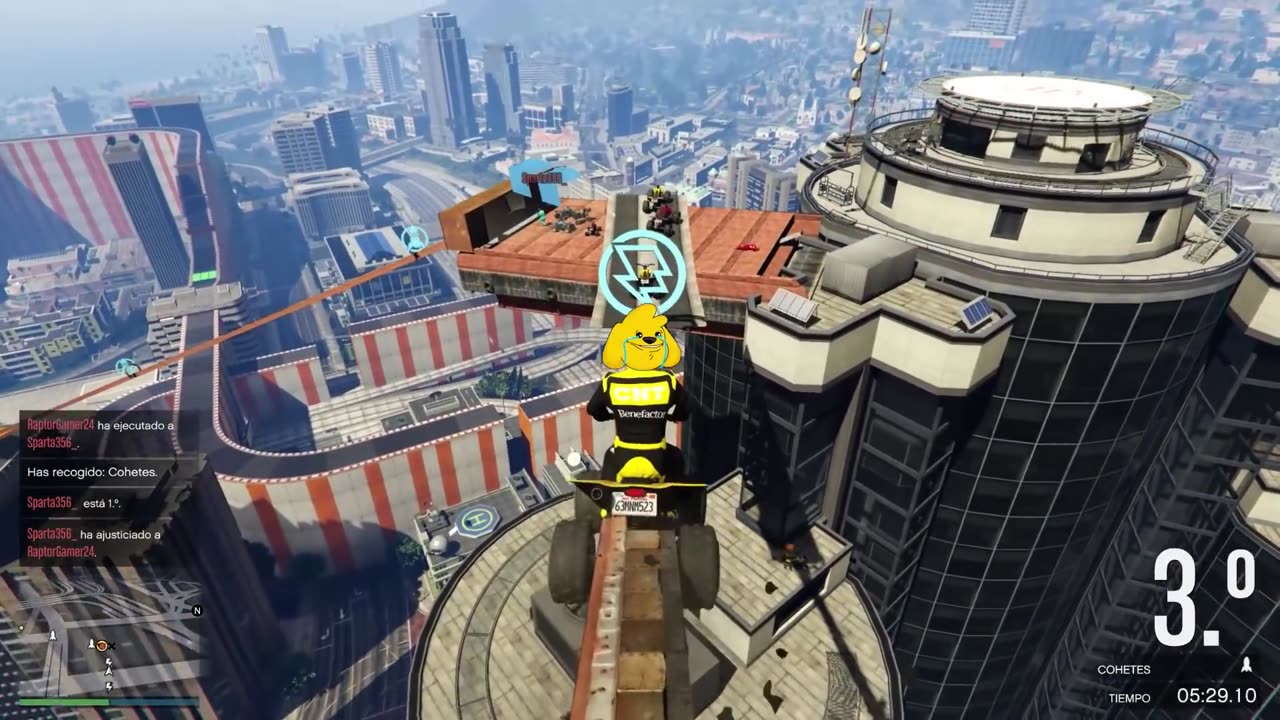 EL RETO DEFINITIVO de GTA 5 ONLINE 😱😂 3 NOOBS vs. CARRERA TROLL con ARMAS