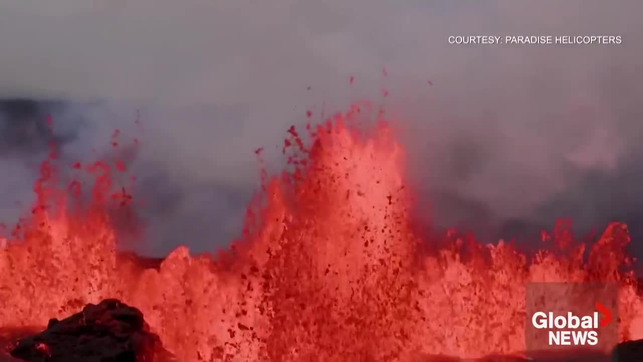 Mauna Loa volcano: Aerial video shows stunning close-up view of eruption