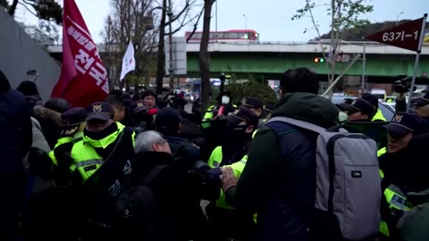 Protests at South Korean leader's home as he fights impeachment