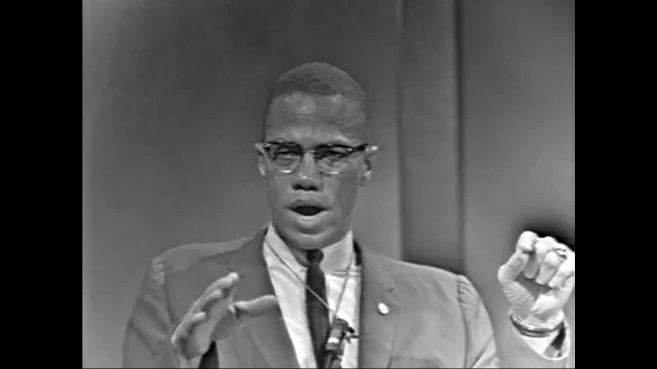 Malcolm X, being interviewed by Professor John Leggett, Berkeley in October 1963