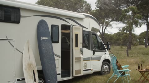 Trailer parked outdoor