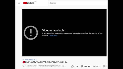 YOUTUBE NOW CENSORING FREEDOM LIVE STREAMS