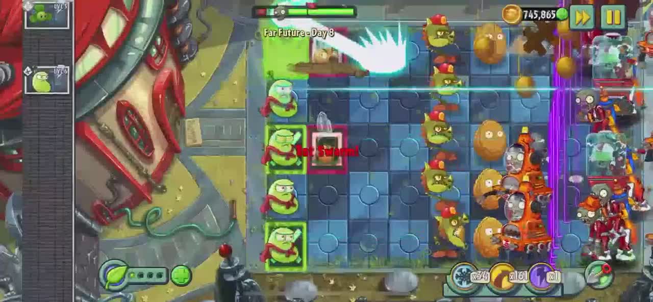 Plants vs Zombies 2 Far Future - Day 8