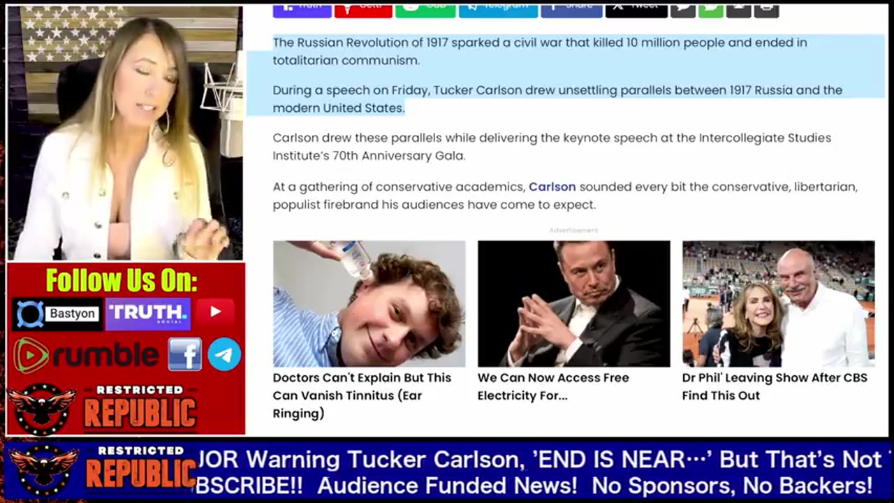 UNSETTLING WARNING FROM TUCKER CARLSON! MILLIONS MAY DIE IF THIS REPEATS & IT IS!