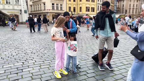 Nastya and her funny Vlog in Prague