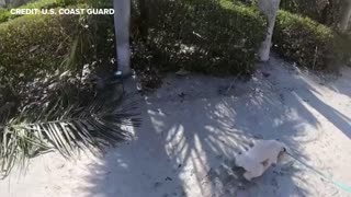 Sanibel Island Florida rescues: Coast guard lifts people, pets off the island by chopper