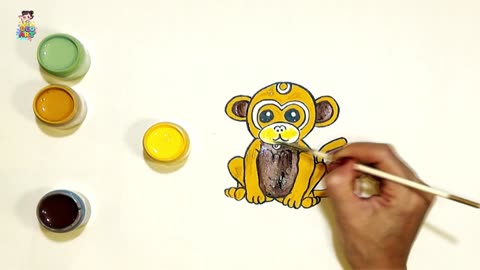 Kids Monkey Art. 🐒 Fun Painting Project for Beginners