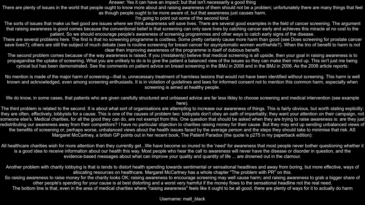 Does quotraising awarenessquot have a meaningful impact