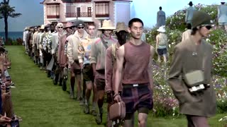 Dior sends models down bucolic garden runway