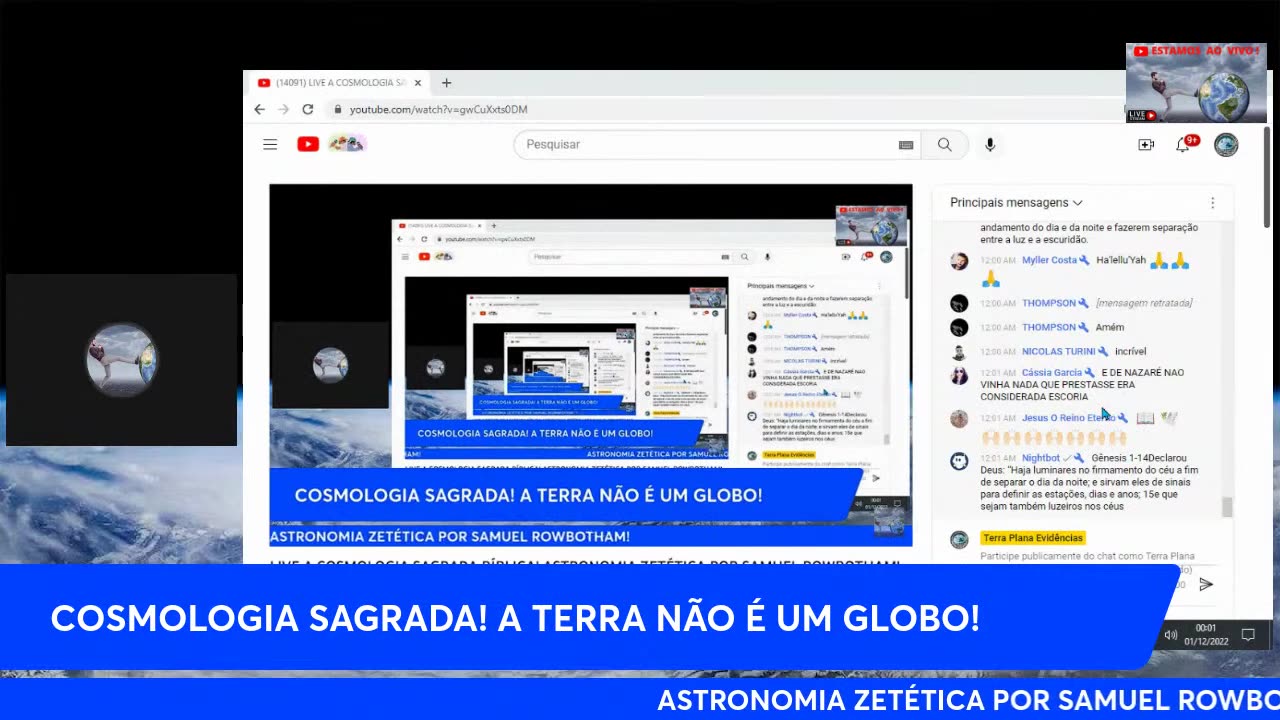 Canal Evidências - gwCuXxts0DM - LIVE A COSMOLOGIA BÍBLICA! ASTRONOMIA ZETÉTICA POR SAMUEL ROWBOTHAM