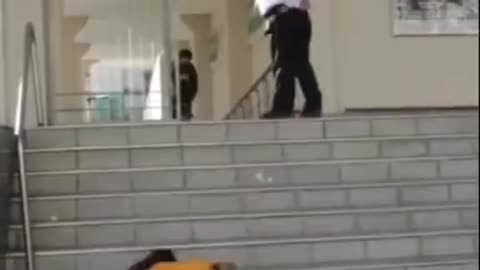 Security Guard Stops Skateboard