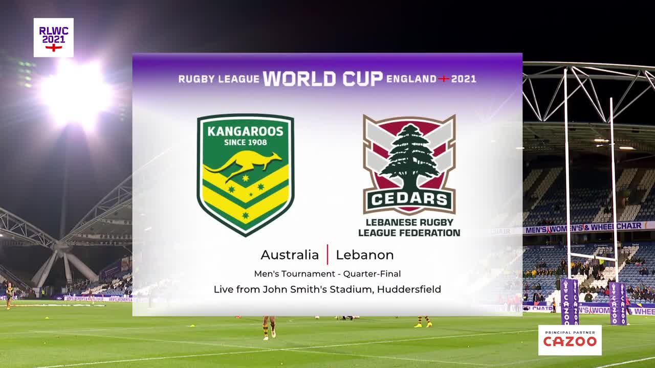 Australia and Lebanon battle for a spot in the men's semi finals | RLWC2021 Cazoo Match Highlights