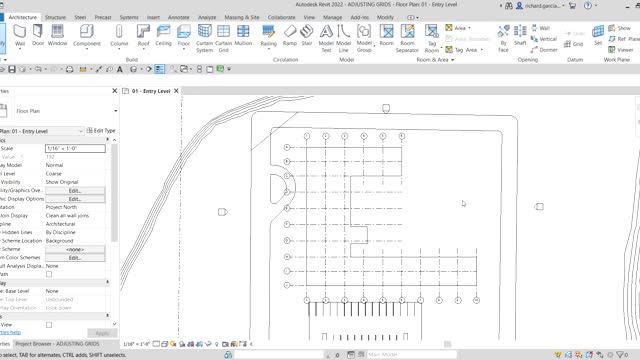 AUTODESK REVIT ARCHITECTURE 2022: ADJUSTING GRIDS