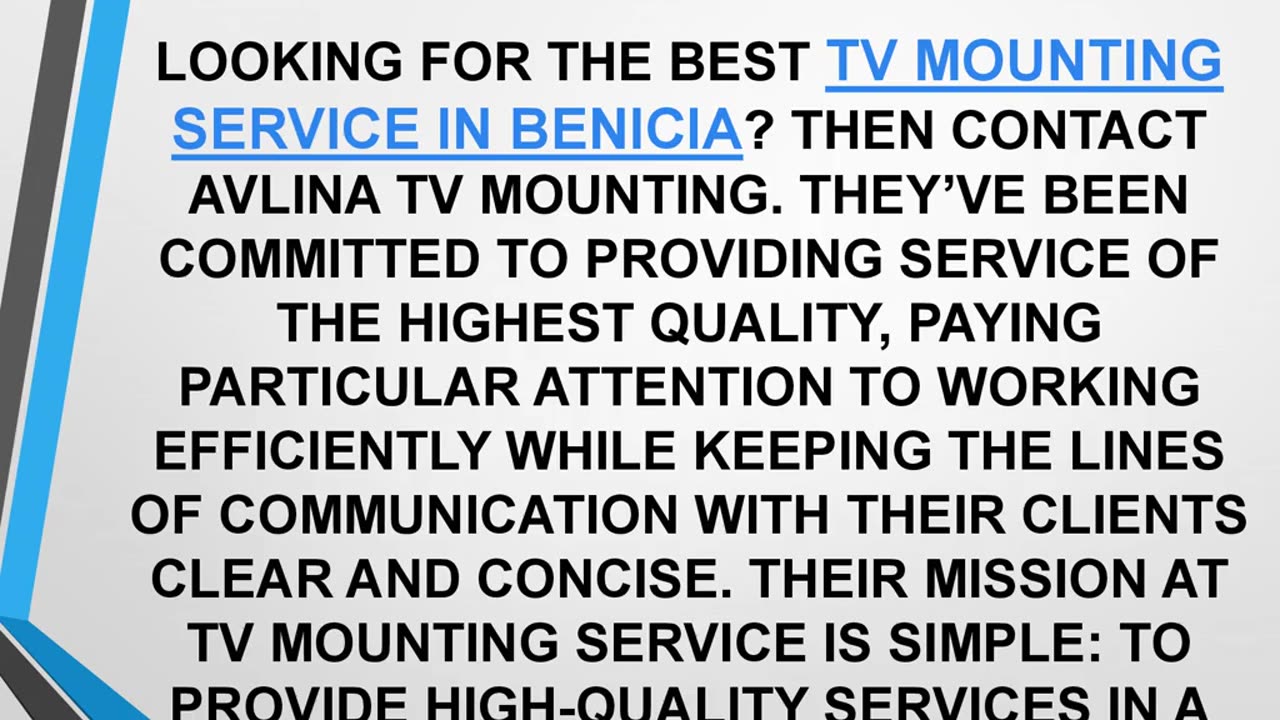 Best TV Mounting Service in Benicia