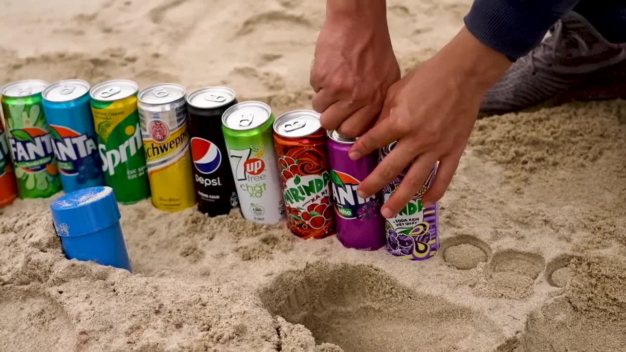 Big Underground Volcanic Eruption from Coca-Cola,Mtn Dew, Monster, Fanta, 7up, Mirinda and Mentos6