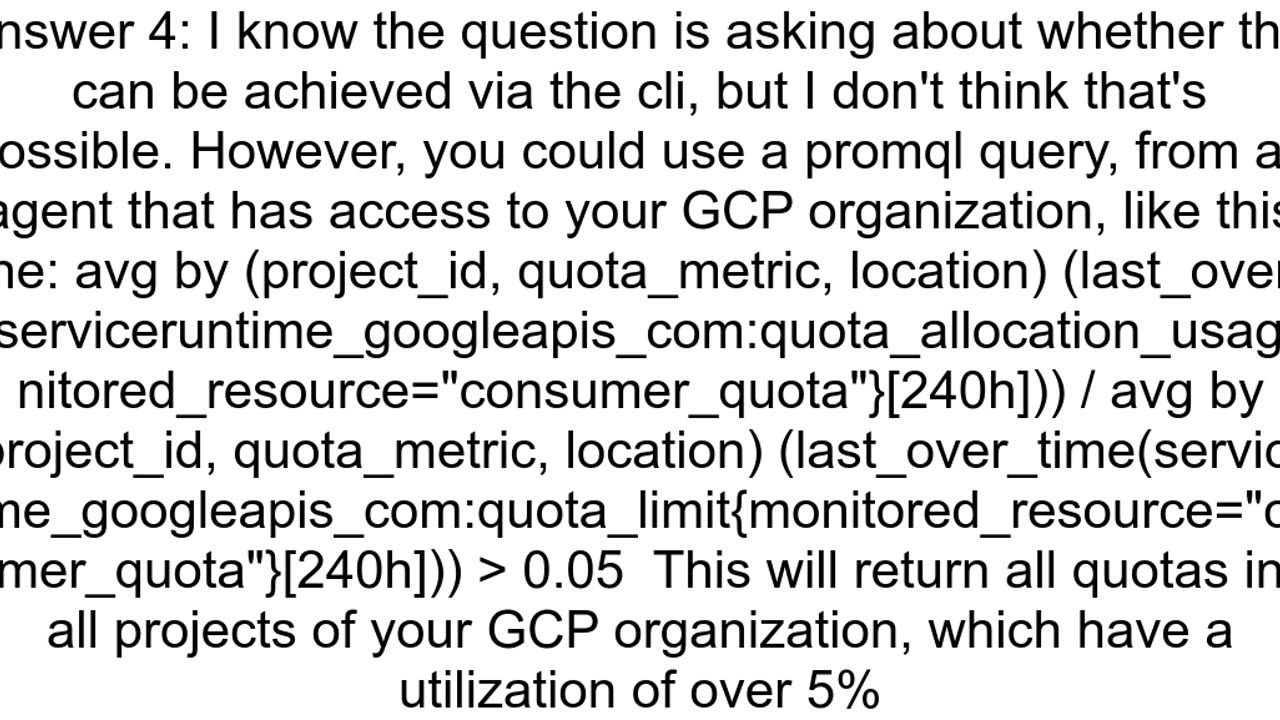 Get a list of quota usagelimit of my project using gcloud command line