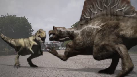 FIGHT OF TWO DINOSAURS