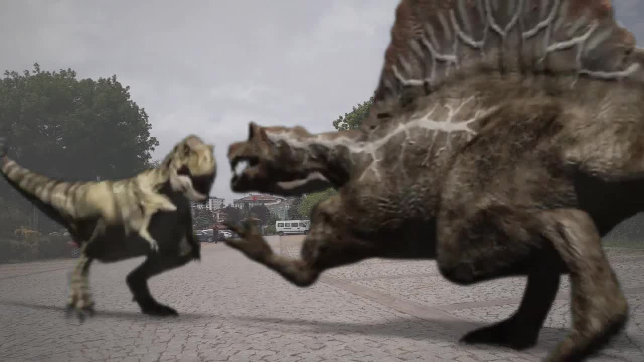 FIGHT OF TWO DINOSAURS