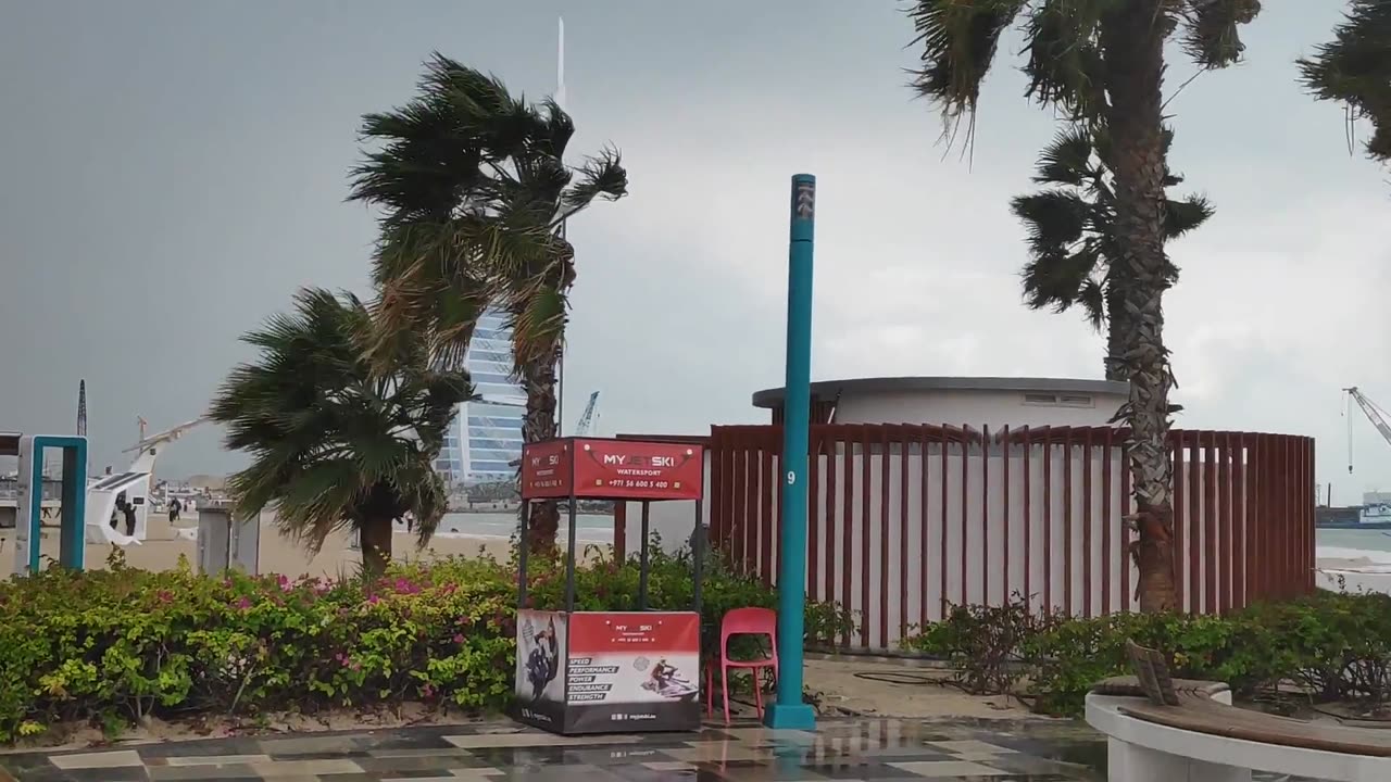 WINDY SCENES FROM JUMERIAH BEACH, DUBAI , U.A.E