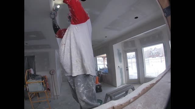 Final Sanding of Basement Walls and Ceilings