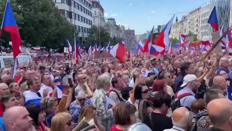 Prague — 70,000 to 100,000 people take to the streets