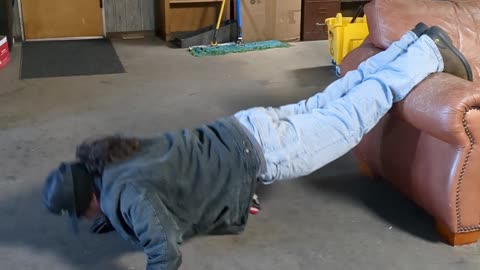 Push-ups in the break room