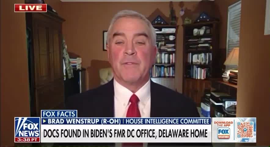 Wenstrup Joins FOX Report to Discuss Additional Documents Found at President Biden's Residence