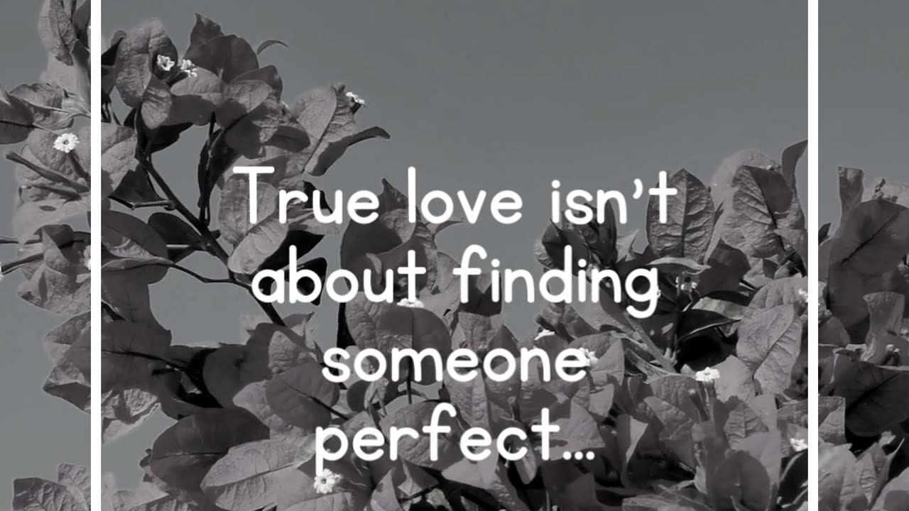 True love isn't about finding someone perfect...