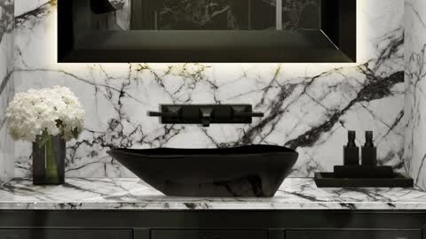 Splendid Lapiaz Marble Vessel Sink by Maison Valentina