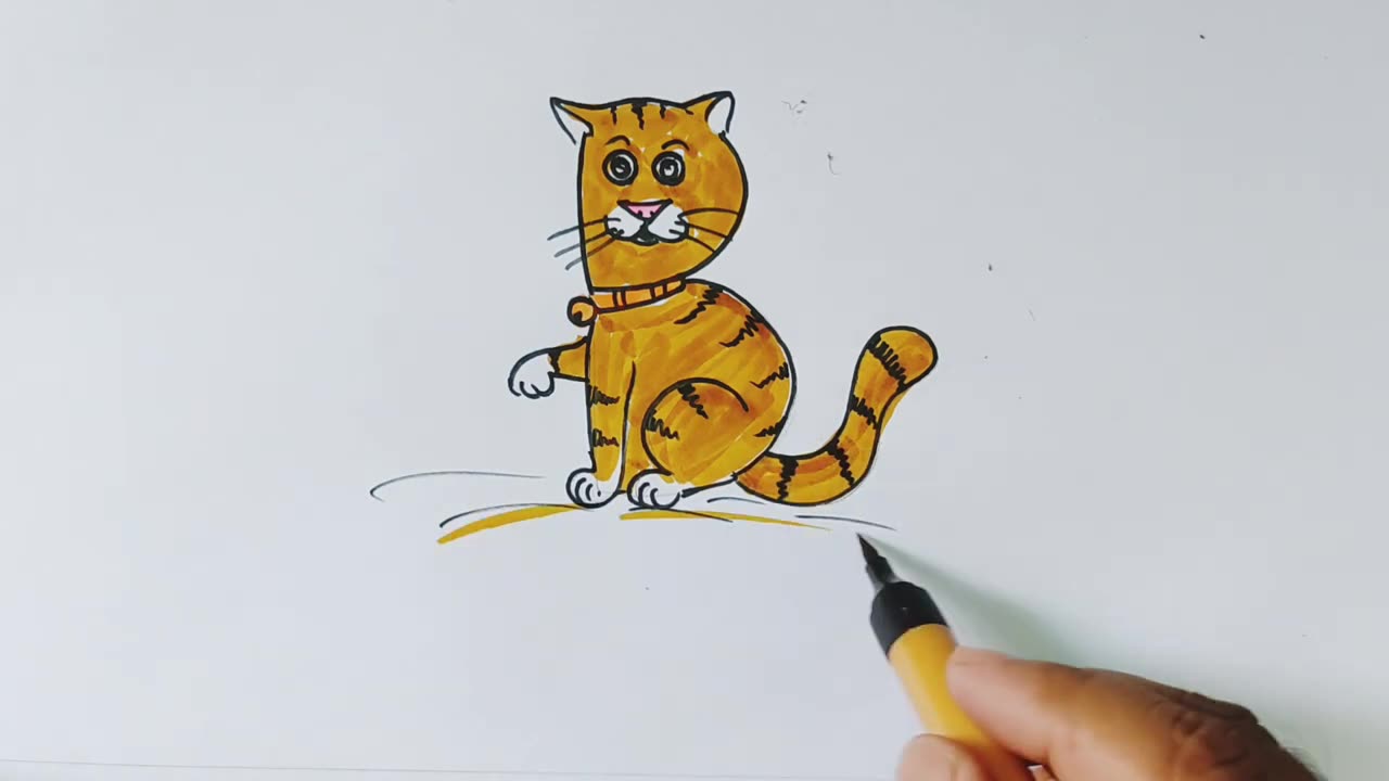 Simple cat drawing from-B.B দিয়ে সহজে বিড়াল আকাঁ শিখুন