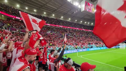 Canadian Fans Chanting National Anthem O'Canada vs Belgium FIFA World Cup 2022 Qata