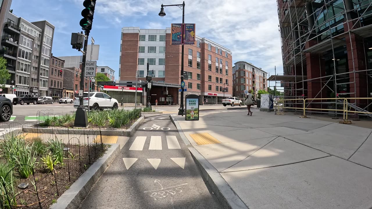 🚴🏻THIS BRIDGE helps you INTO Southie from INK bang boom boom Boston biking, scooters #bikerides