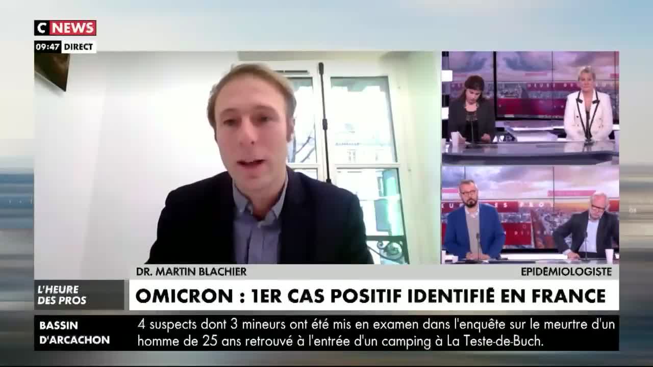 ▶ EXTRAIT-RQ + LIENS parus (3 déc 2021) : Martin Blachier - 1er cas positif identifié en France.