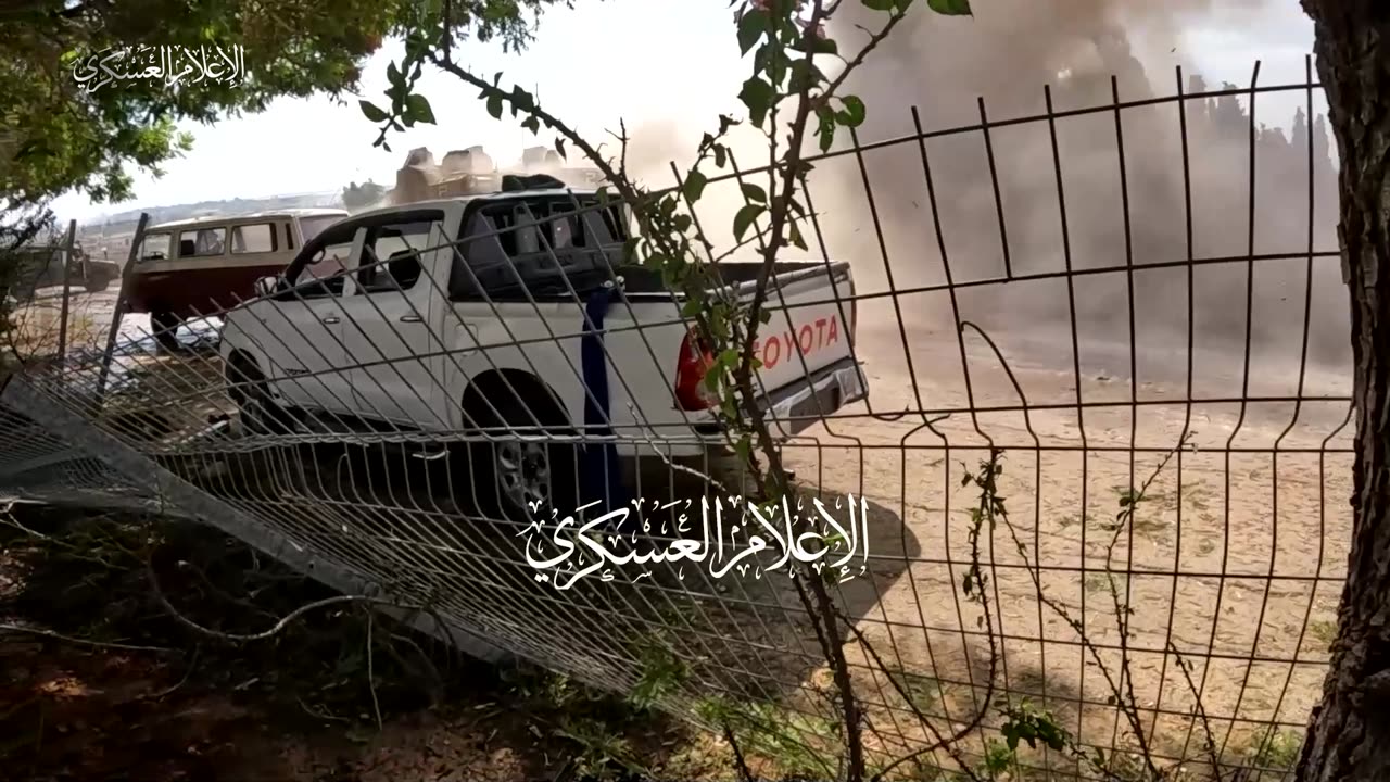 Al-Qassam brigades storming Kfar Azza military base